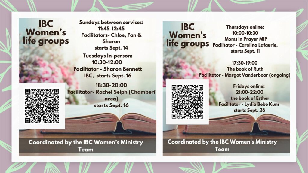 IBC Women´s Bible Study Groups