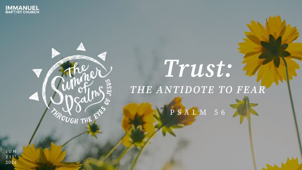 Trust: The Antidote to Fear (The Summer of Psalms, through the Eyes of Jesus) Psalm 56  Image