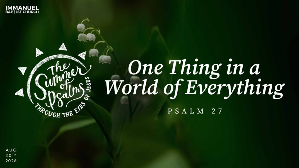 One Thing in a World of Everything (The Summer of Psalms, through the Eyes of Jesus) Psalm 27 Image